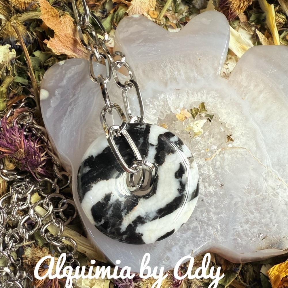 Zebra jasper chain choker short necklace